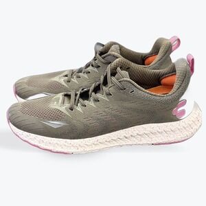 Charly Running Shoes Olive Green Pink Speckled Chunky Sole Athletic Men sz 11